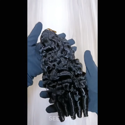 Crochet Braids - #1B French Curly Human Crochet Hair