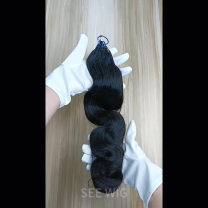 Pre-looped Crochet Braids - #1B Body Wave Human Hair