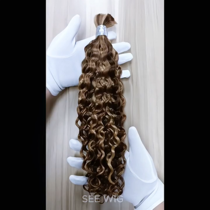 Italian Curly Bulk Human Hair - #4/27/30 Braiding Hair