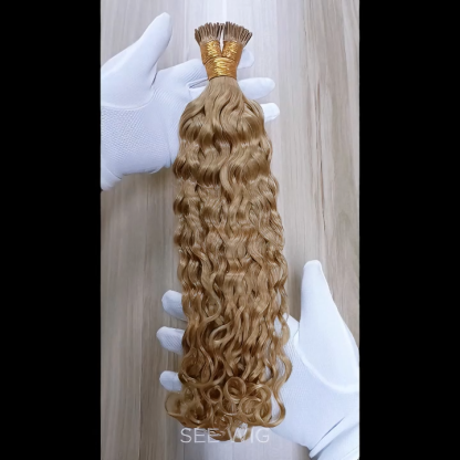 I-Tip Hair Extensions - #27 Italian Curly Human Hair