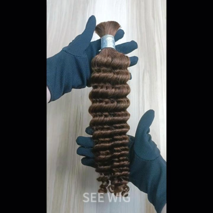 Bulk Human Hair - #4 Deep Wave Braiding Hair