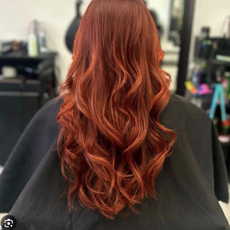 K-Tip Hair Extensions - Copper Red Italian Curly Human Hair