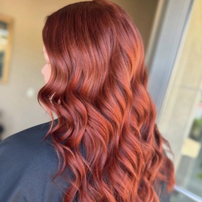 K-Tip Hair Extensions - Copper Red Italian Curly Human Hair
