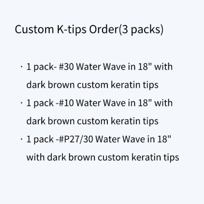 Custom 3 Packs of K-tip Hair Extensions(Virgin Human Hair)