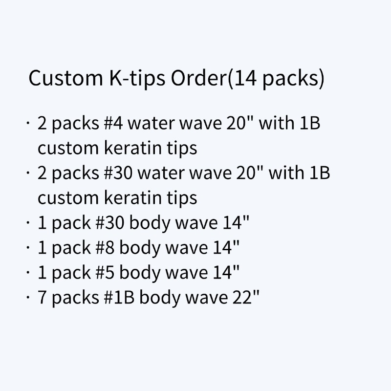 Custom 14 Packs of K-tip Hair Extensions