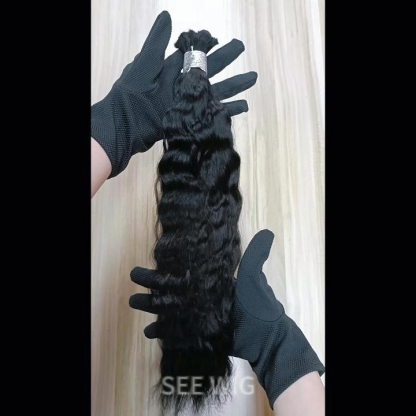 Bulk Human Hair - #1 Wet and Wavy Braiding Hair