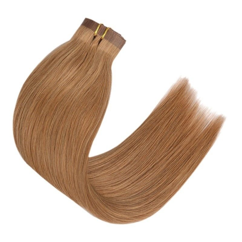 PU Clip In Hair Extensions - #8 Straight Human Hair
