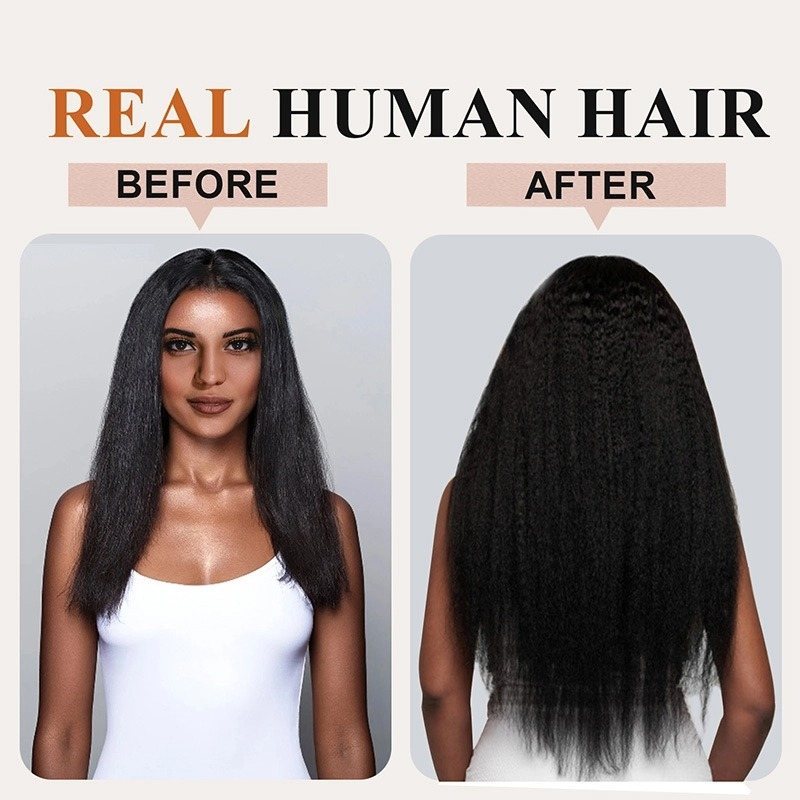 Seamless Clip In Hair Extensions - Black Straight Human Hair