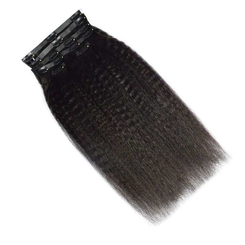 Seamless Clip In Hair Extensions - Black Straight Human Hair