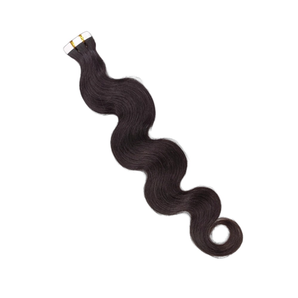 Tape In Hair Extensions - #1B Body Wave Human Hair