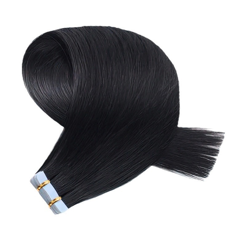 Tape In Hair Extensions - #1B Straight Human Hair