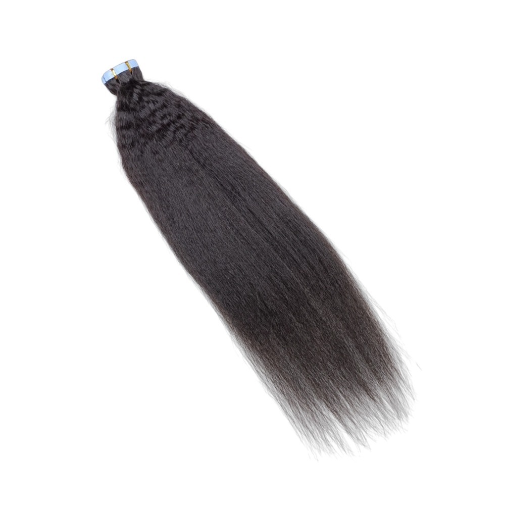 Tape In Hair Extensions - #1B Kinky Straight Human Hair