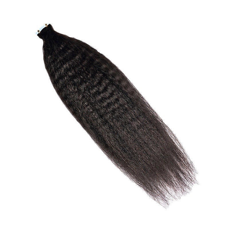 Tape In Hair Extensions - #1B Kinky Straight Human Hair