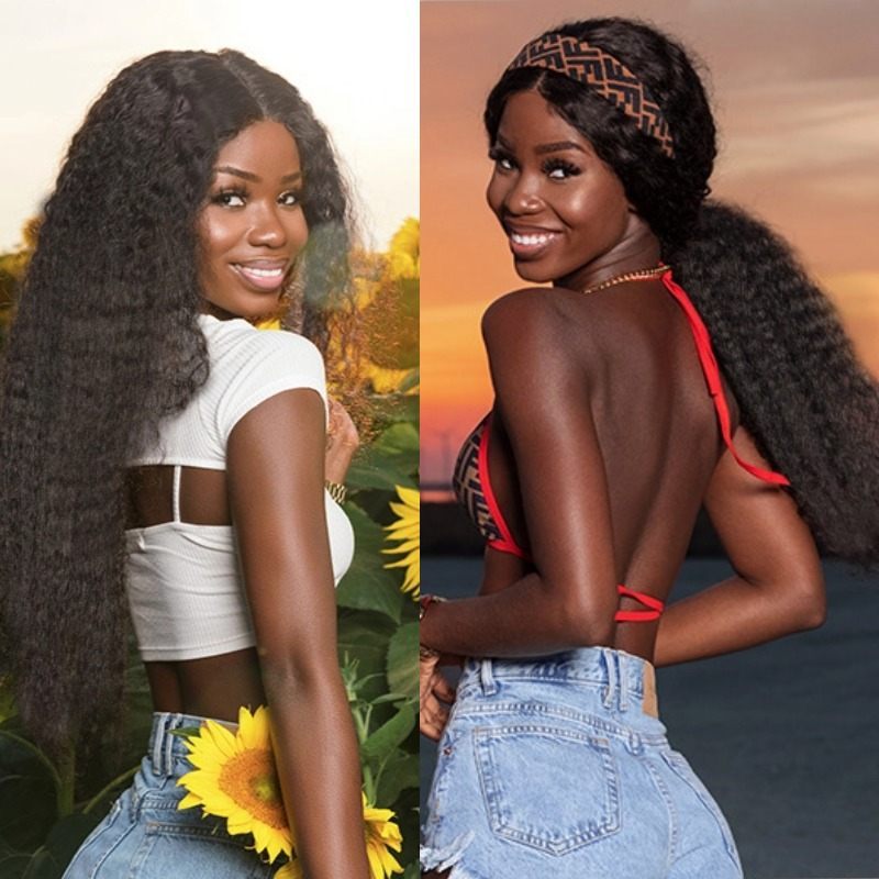 Tape In Hair Extensions - #1B Kinky Straight Human Hair