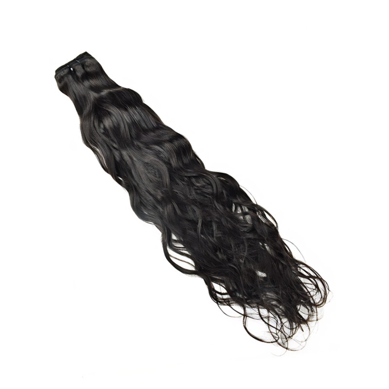 Sew In Hair Extensions - #1B Water Wave Human Hair
