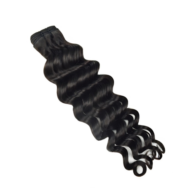 Sew In Hair Extensions - #1B Loose Deep Wave Human Hair