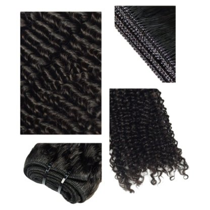 Sew In Hair Extensions - #1B Kinky Curly Human Hair