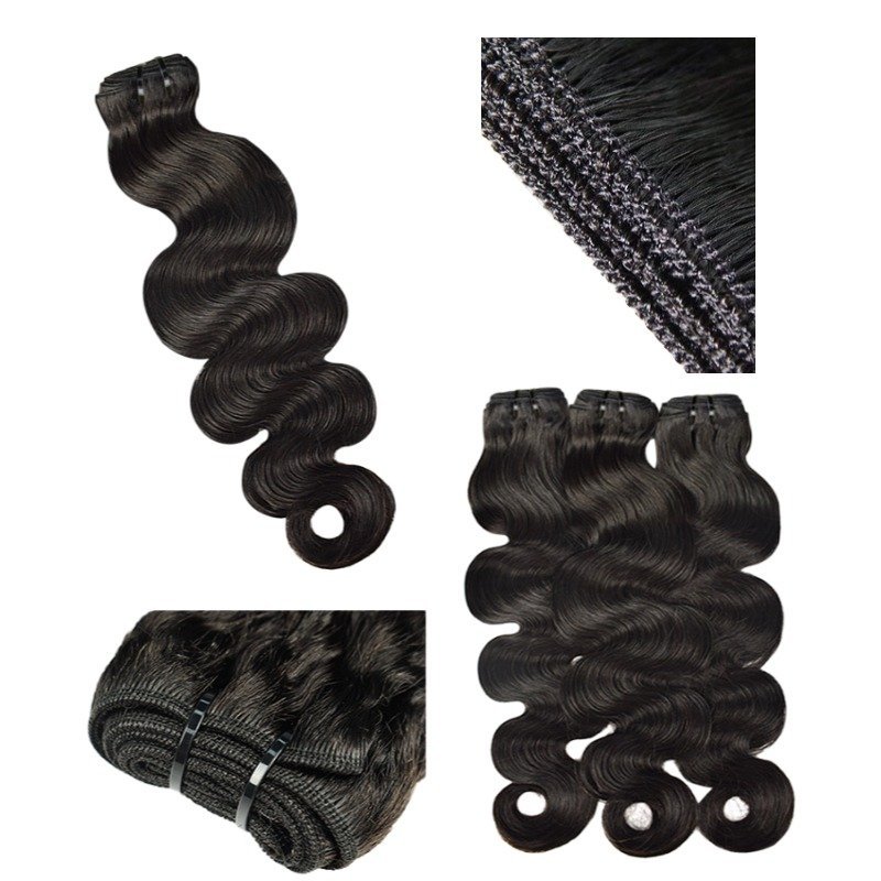 Sew In Hair Extensions - #1B Body Wave Human Hair