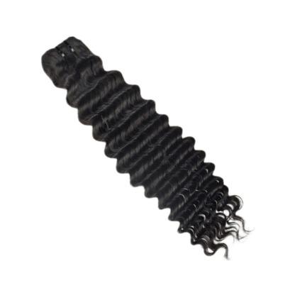 Sew In Hair Extensions - #1B Deep Wave Human Hair