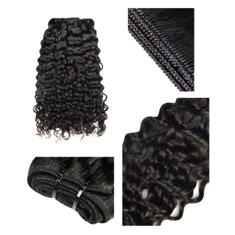 Sew In Hair Extensions - #1B Deep Curly Human Hair