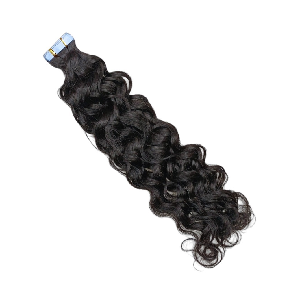 Tape In Hair Extensions - #1B Italian Curly Human Hair