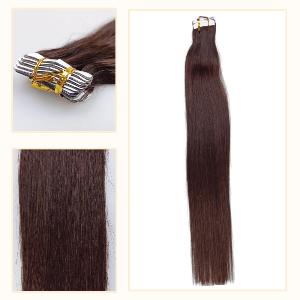 Tape In Hair Extensions - #2 Straight Human Hair