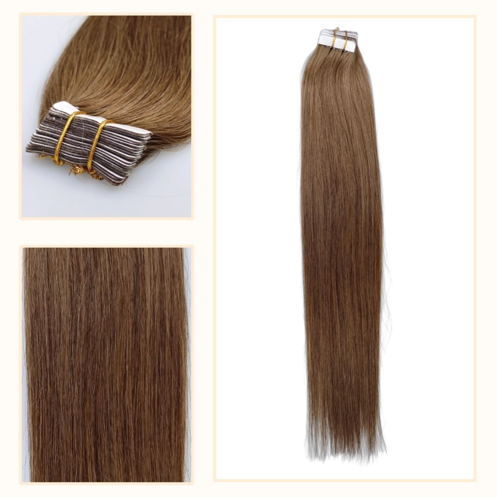 Tape In Hair Extensions - #7 Straight Human Hair