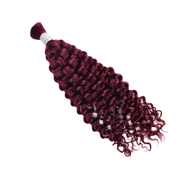 Deep Curly Bulk Human Hair - #99J Hair Extensions