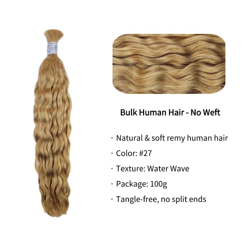 Water Wave Bulk Human Hair - #27 Hair Extensions