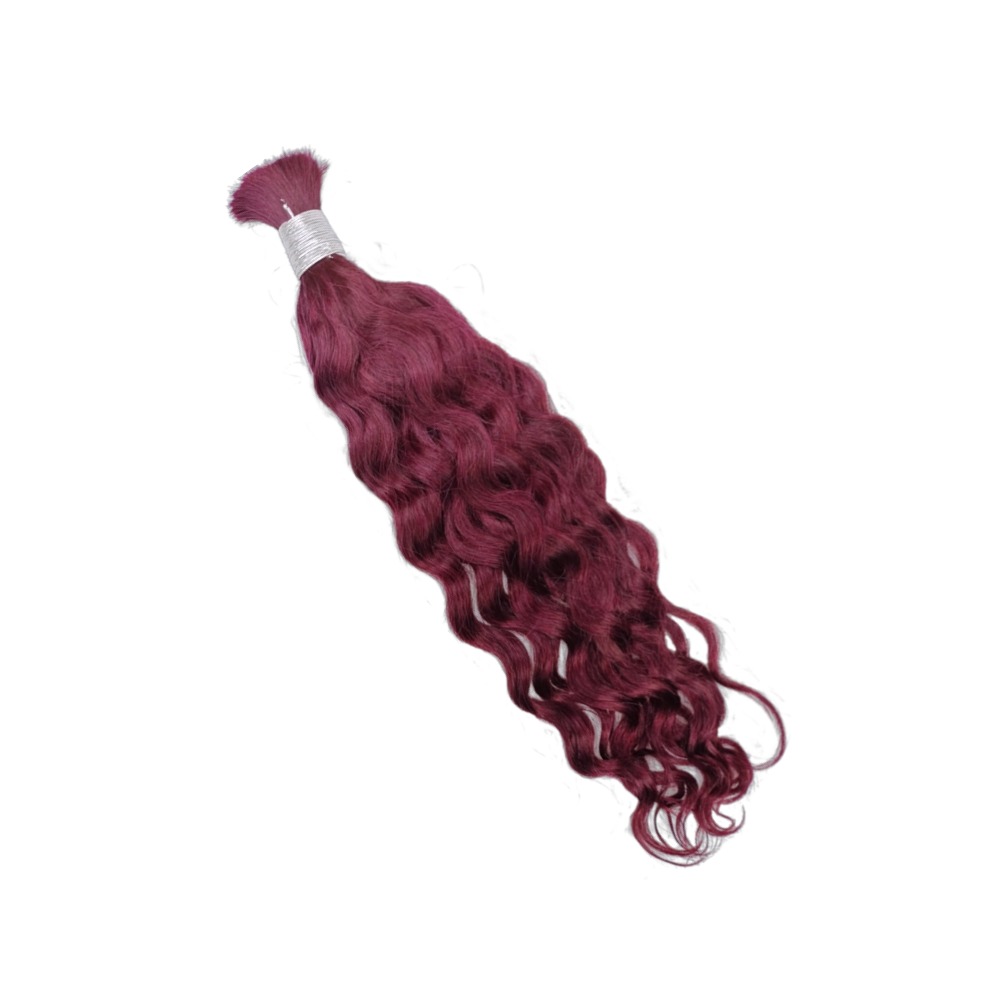 Bulk Human Hair - #99J Burgundy Water Wave Braiding Hair
