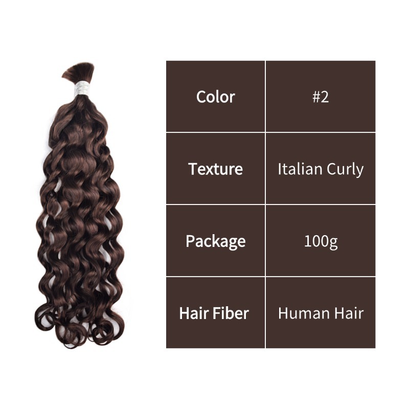 Italian Curly Bulk Human Hair - #2 Hair Extensions