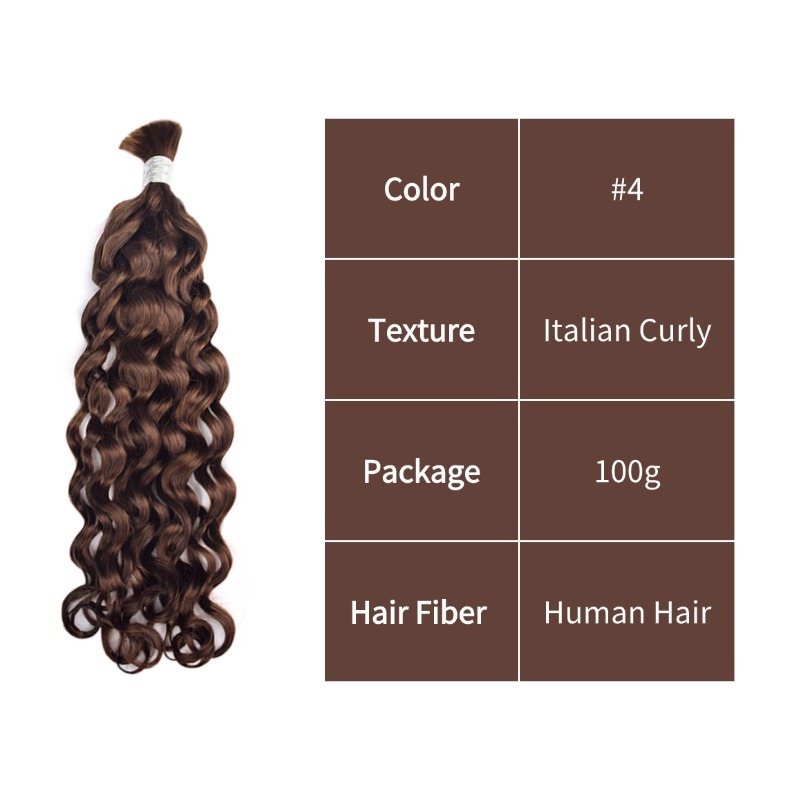 Italian Curly Bulk Human Hair - #4 Hair Extensions