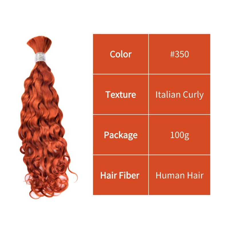 Italian Curly Bulk Human Hair - #350 Hair Extensions