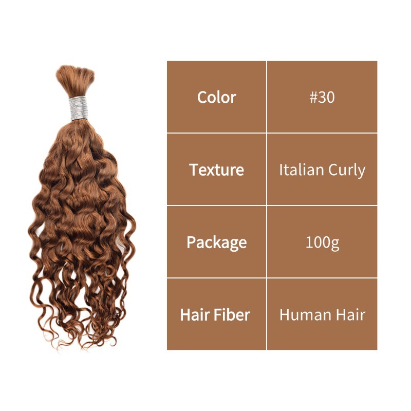 Italian Curly Bulk Human Hair - #30 Hair Extensions