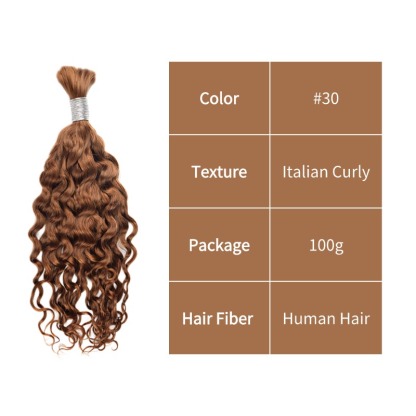 Italian Curly Bulk Human Hair - #30 Hair Extensions