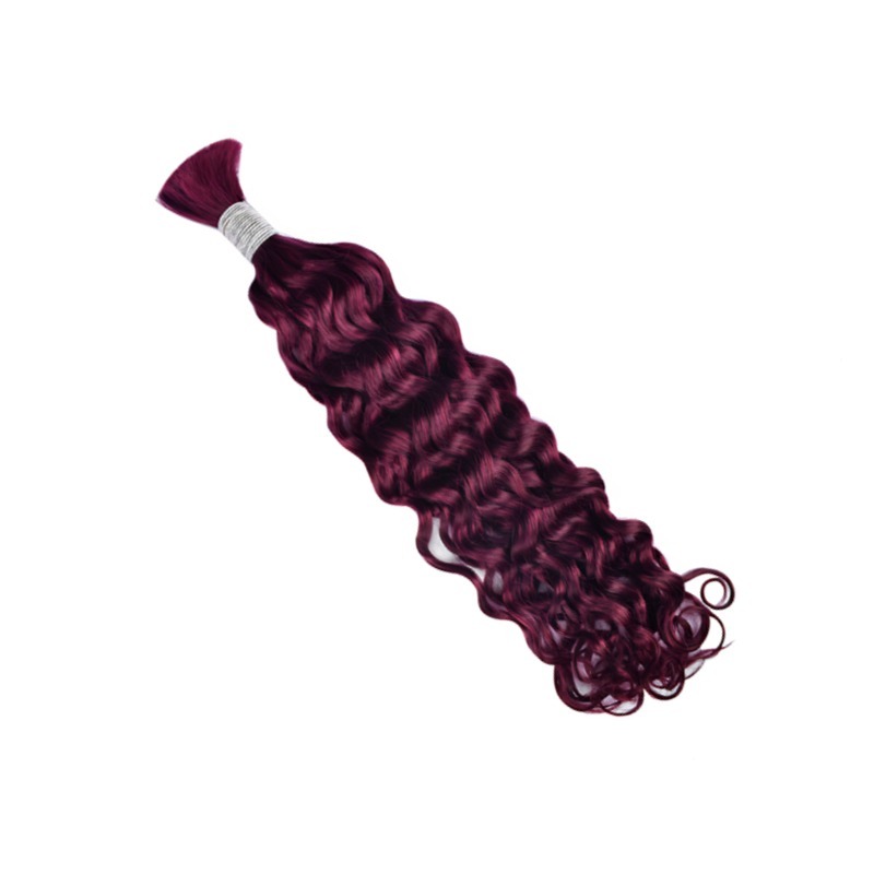 Italian Curly Bulk Human Hair - #99J Hair Extensions