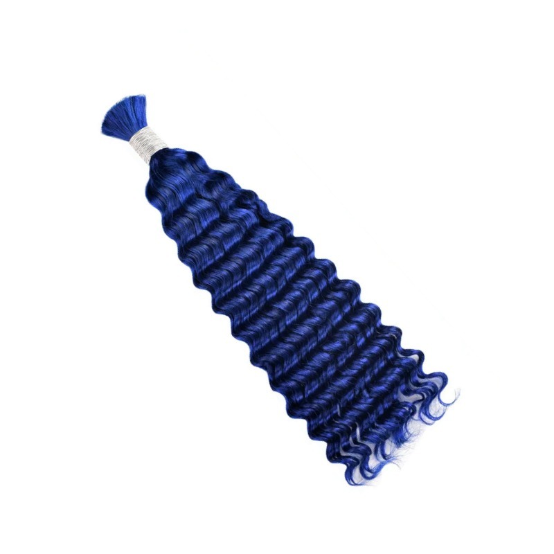Deep Wave Bulk Human Hair - #Blue Braiding Hair