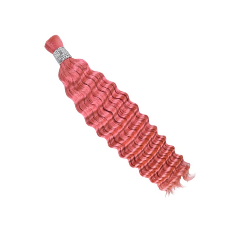 Deep Wave Bulk Human Hair - #Pink Hair Extensions
