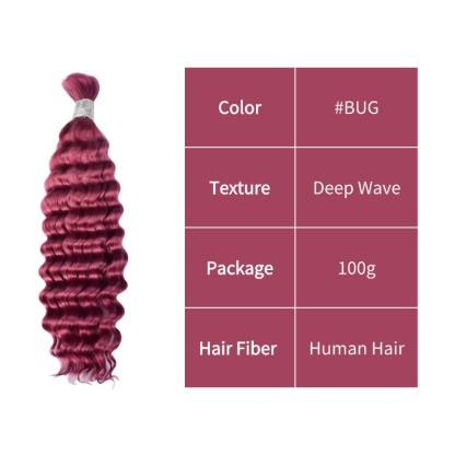 Deep Wave Bulk Human Hair - #Bug Hair Extensions