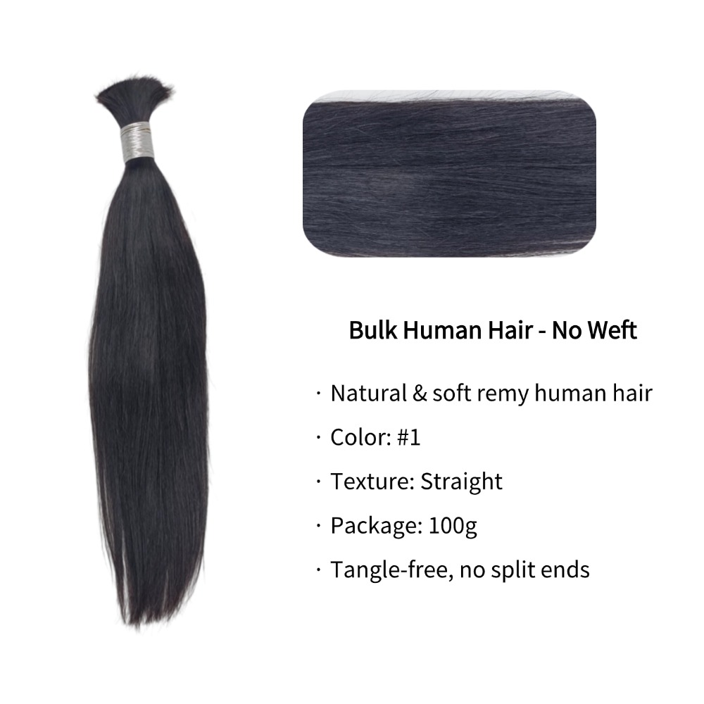 Bulk Human Hair - #1 Straight Braiding Hair