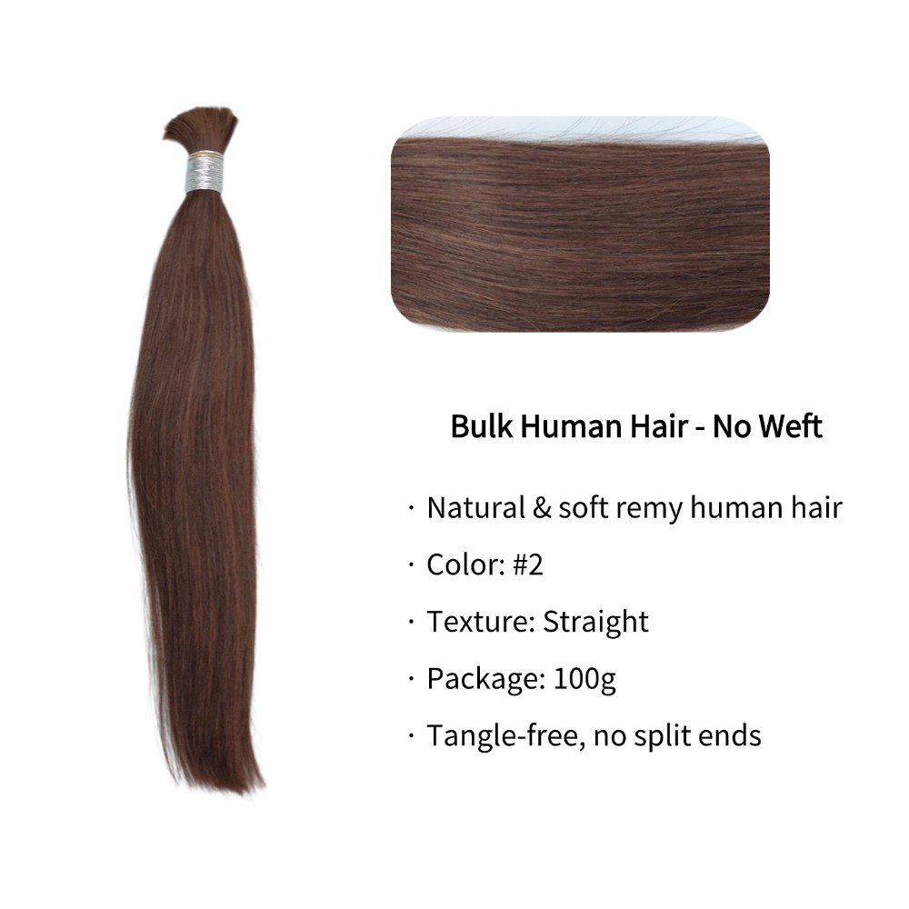 Bulk Human Hair - #2 Straight Braiding Hair