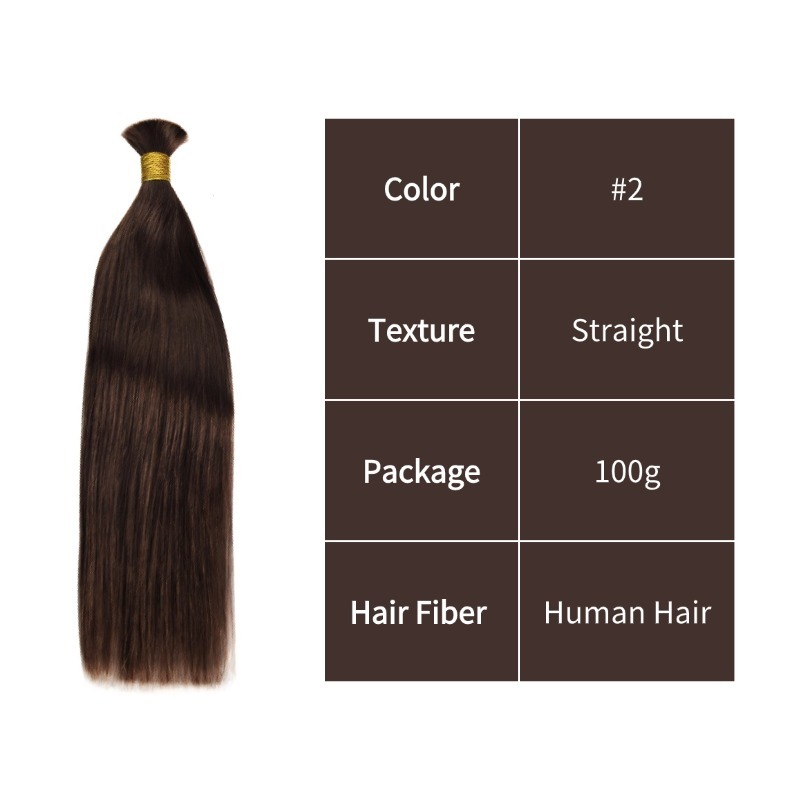 Straight Bulk Human Hair - #2 Hair Extensions
