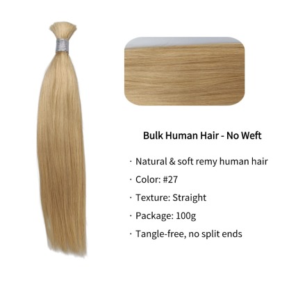 Bulk Human Hair - #27 Straight Braiding Hair