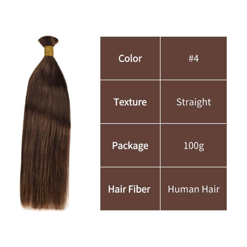 Straight Bulk Human Hair - #4 Hair Extensions