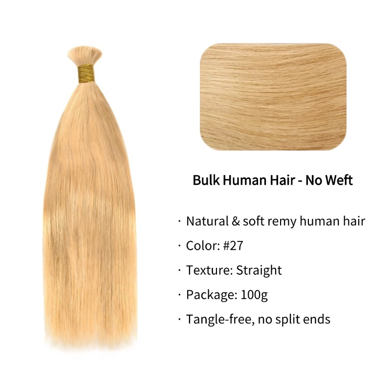 Straight Bulk Human Hair - #27 Braiding Hair