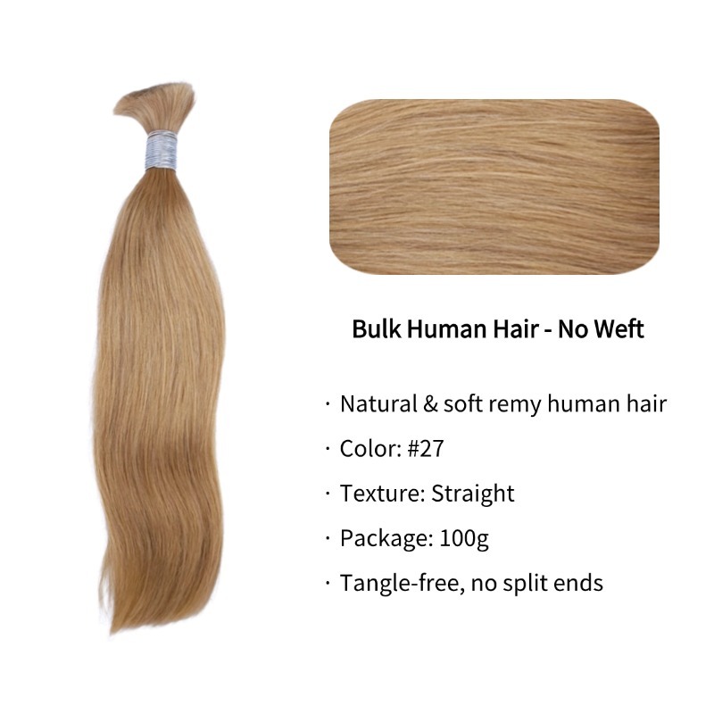 Straight Bulk Human Hair - #27 Hair Extensions