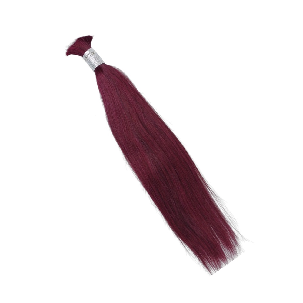 Bulk Human Hair - #99J Burgundy Straight Braiding Hair