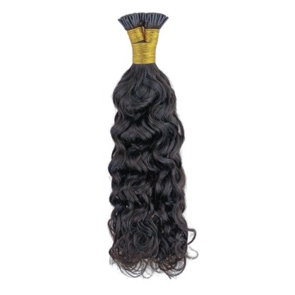 I-Tip Hair Extensions - #1B Italian Curly Human Hair