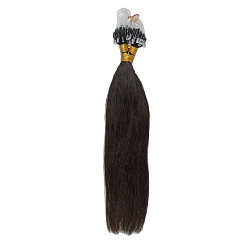Micro Ring Hair Extensions - #1B Straight Human Hair