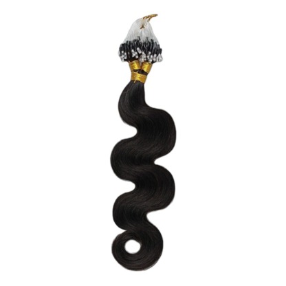 Micro Ring Hair Extensions - #1B Body Wave Human Hair